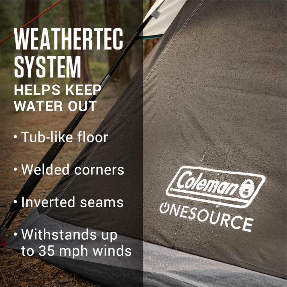 Coleman OneSource Rechargeable 4-Person Camping Dome Tent w/Airflow System  LED Lighting [2000035457] 7