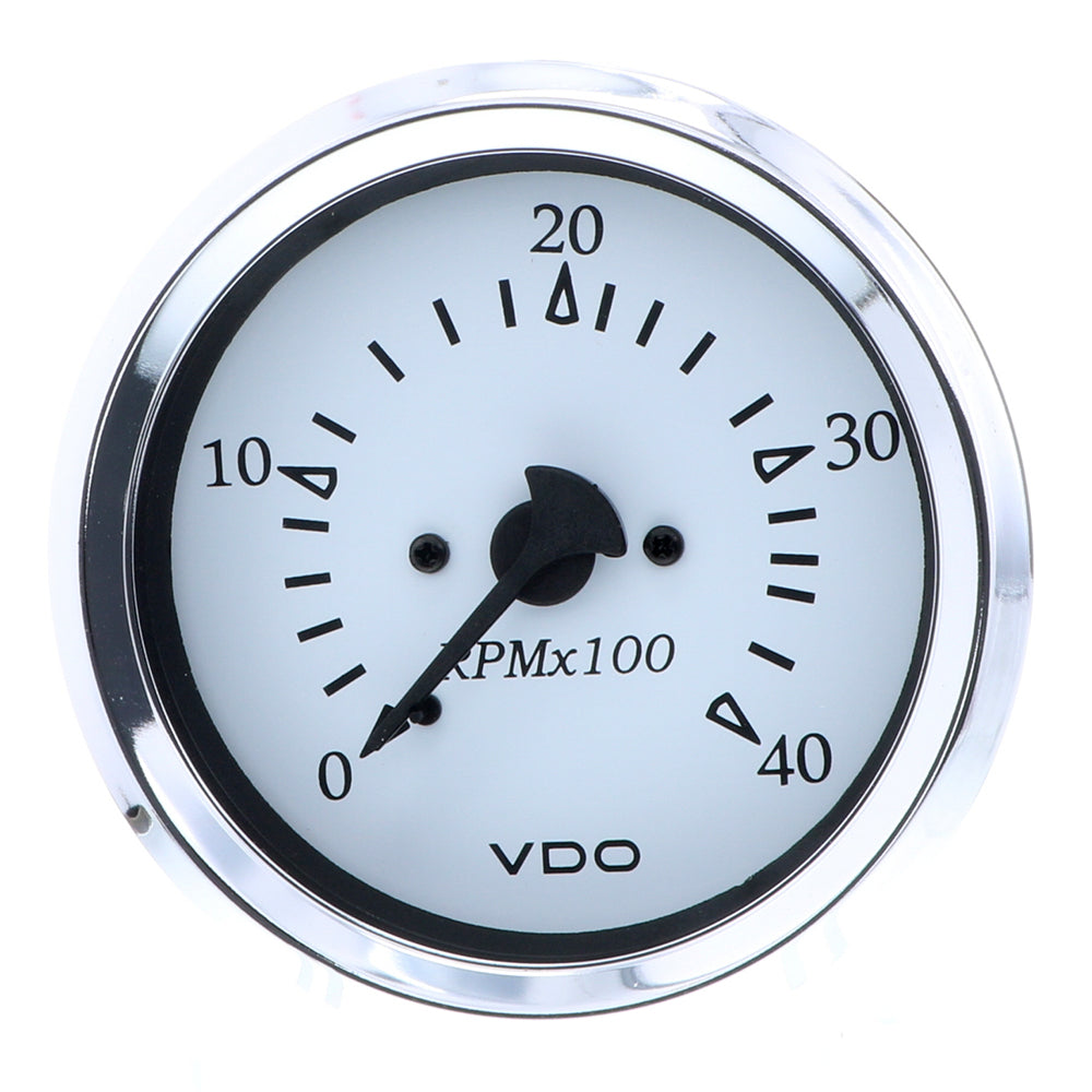 VDO Cockpit Marine 85MM (3-3/8") Diesel Tachometer - 4000 RPM - White Dial/Chrome Bezel [333-15273] 1