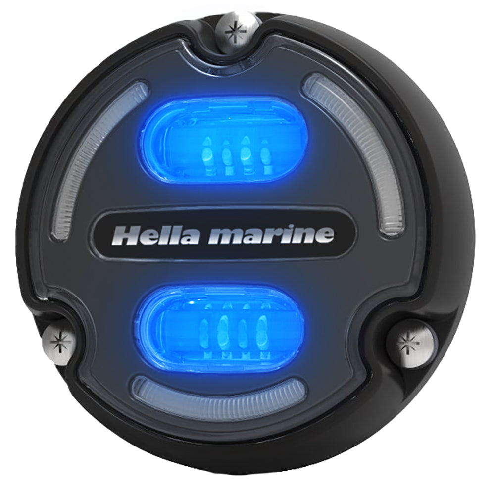 Hella Marine Apelo A2 Blue White Underwater Light - 3000 Lumens - Black Housing - Charcoal Lens w/Edge Light [016147-001] 3