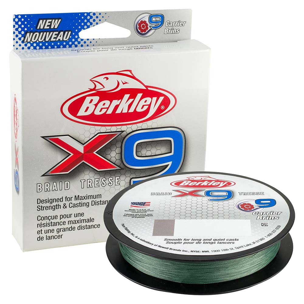 Berkley x9 Braid Low-Vis Green - 8lb - 328 yds - X9B3308-22 [1486823] 1