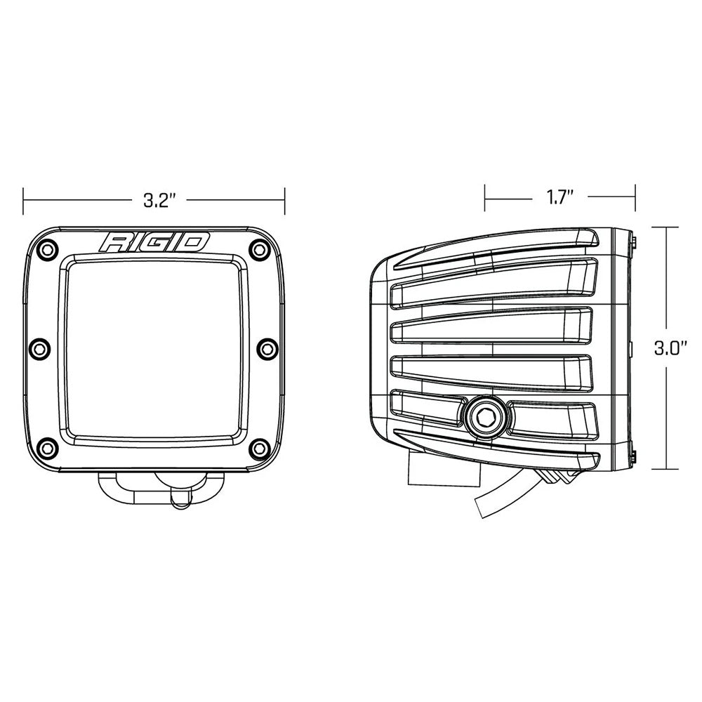 RIGID Industries D-Series Spot w/Amber Pro Lens - Pair [20252] 3