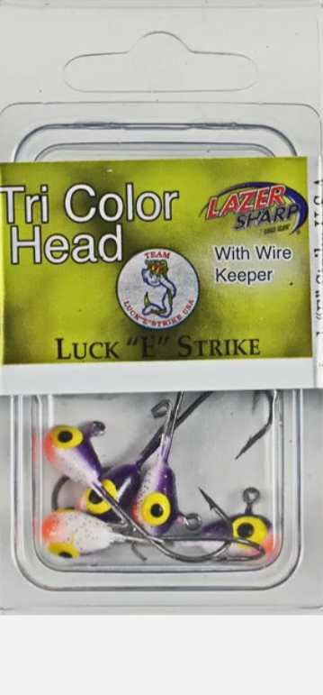 Luck E Strike Tri Color Teardrop Jig Heads