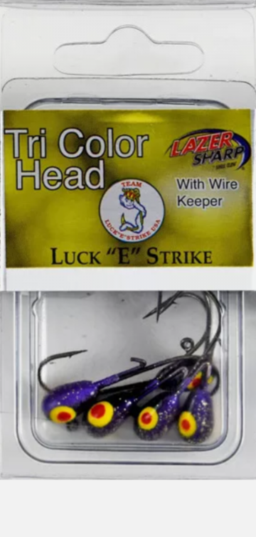 Luck E Strike Tri Color Teardrop Jig Heads