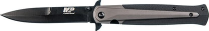 S&w Knife M&p Dagger 4" Blade - Black-fde W- Pocket Clip