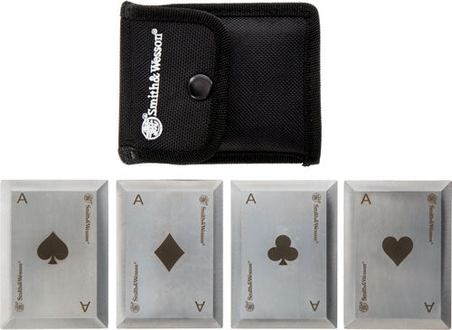 S&w Bullseye Throwing Cards - 4-pack Ss Laser Etched W-shth