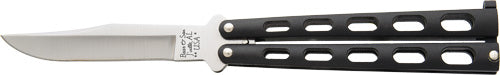 Bear & Son Butterfly Knife - 3.58" Black-ss Clip Point