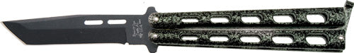 Bear & Son Butterfly Knife - 3.58" Silver Vein Tanto