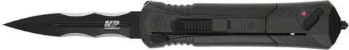 S&w Knife M&p Otf 3.5" Aus-8 - Blade Tip Down Carry W-safety