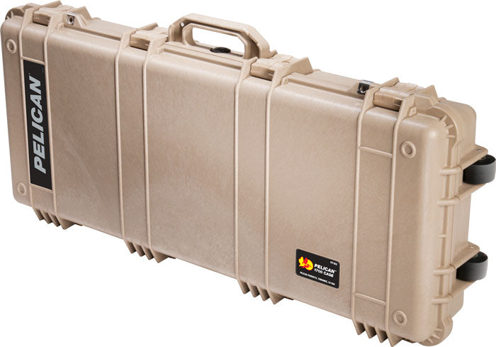 Pelican 1700 Case W- Wheels - 3 Pc Foam Fits 34" Guns Tan