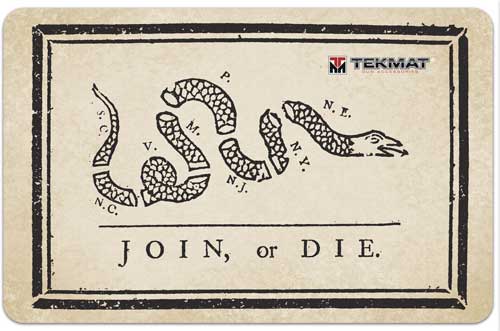 Tekmat Armorers Bench Mat - 11"x17" Join Or Die Flag