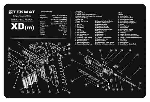 Tekmat Armorers Bench Mat - 11"x17" Springfield Xdm Pistol