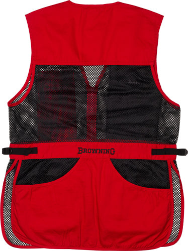 Browning Mesh Shooting Vest - R-hand Lg Black-red Trim