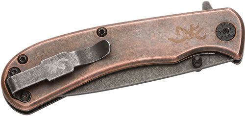 Browning Knife Rivet Folder - 3" Copper W-finger Flipper