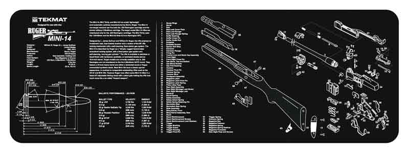 Tekmat Armorers Bench Mat - 12"x36" Ruger Mini-14