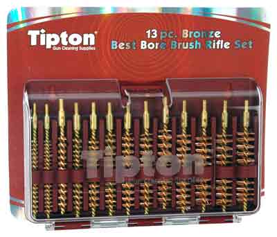 Tipton 13-piece Bronze Rifle - Bore Brush Set W-storage Case