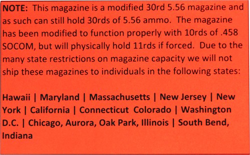 Cmmg Magazine Mkw15 .458 Socom - 30rd Modified To 10rd Hi-cap 3