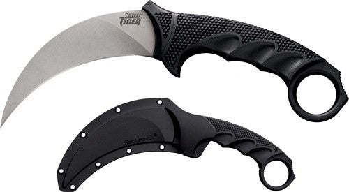 Cold Steel Steel Tiger 4.75" - Plain Edge Hooked Blade W/shth