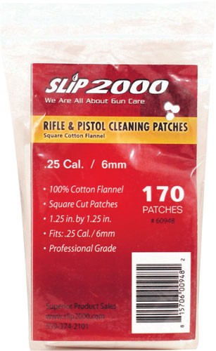 Slip 2000 Cleaning Patches - 1.25" Square 25cal-6mm 170-bag