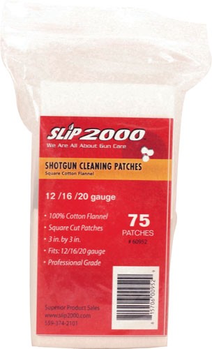 Slip 2000 Cleaning Patches 3" - Square .12-.16-.20ga 75-pack