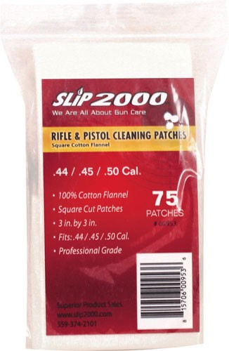 Slip 2000 Cleaning Patches 3" - Square .44-.45-.50 Cal 75-pack