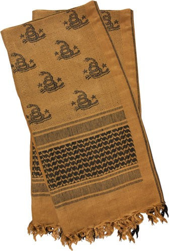 Red Rock Shemagh Head Wrap - Don't Tread On Me Coyote-black