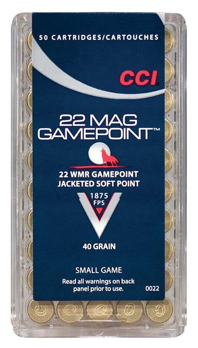 Cci 22 Wmr 40gr 1875fps - Gamepoint Jsp 50rd 40bx/cs