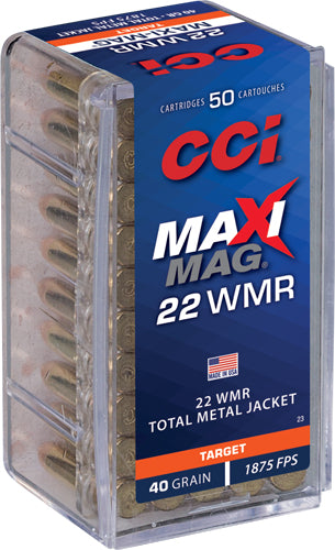 Cci Maxi-mag 22 Wmr 1875fps - 50rd 40bx/cs 40gr Fmj Solid