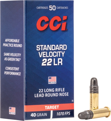 Cci 22lr Standard 1070fps 40gr - 50rd 100bx/cs Lead-rn