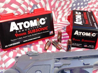 Atomic 9mm Luger Subsonic - 147gr Jhp 50rd 10bx-cs