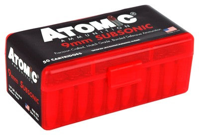 Atomic 9mm Luger Subsonic - 147gr Jhp 50rd 10bx-cs 5