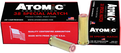Atomic 38 Special Match 148gr - Hbcw Copper Plate 50rd 10bx-cs