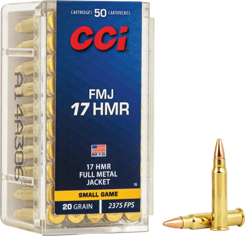 Cci 17 Hmr 2375fps 20gr Fmj - 50rd 40bx/cs