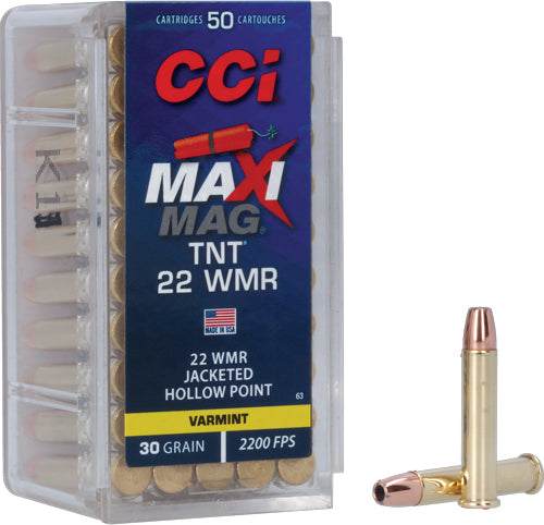 Cci Maxi-mag 22 Wmr 2200fps - 50rd 40bx-cs 30gr Tnt-jhp