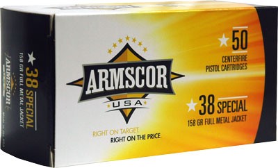 Armscor 38 Special 158gr Fmj - 50rd 20bx-cs Made In Usa