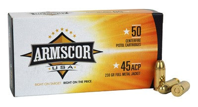 Armscor 45acp 230gr Fmj - 50rd 20bx-cs Made In Usa