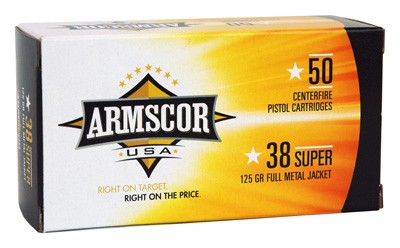 Armscor 38 Super 125gr Fmj - 50rd 20bx/cs Made In Usa