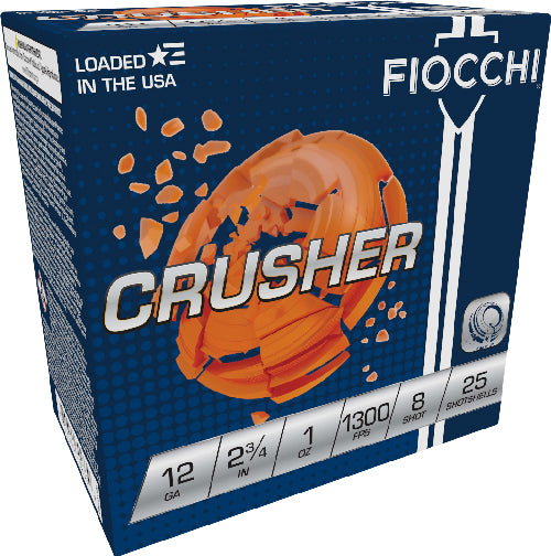 Fiocchi 12ga 2.75" 1oz Case Lt - 250rd 1300fps #8 Crusher