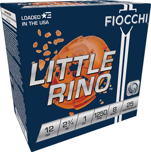 Fiocchi 12ga 2.75" 1oz Case Lt - 250rd 1250fps #8 Little Rino