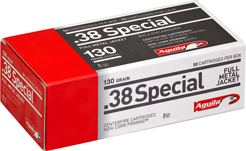 Aguila 38 Special 130gr Fmj-rn - 50rd 20bx/cs