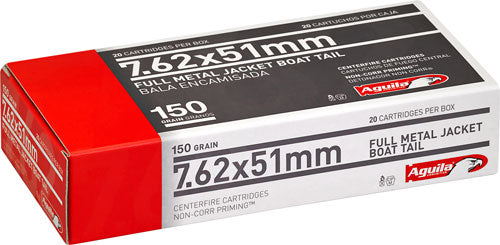 Aguila 7.62x51 150gr Fmj-bt - 20rd 25bx-cs