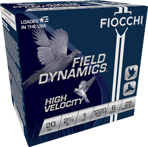 Fiocchi 20ga 2.75" 1220fps - 1oz #6 25rd 10bx/cs