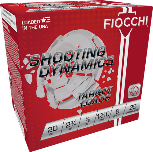 Fiocchi 20ga 2.75" #8 Case Lot - 250rd 1210fps 7/8oz