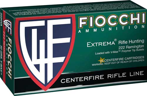 Fiocchi 222 Rem 50gr V-max - 20rd 10bx-cs