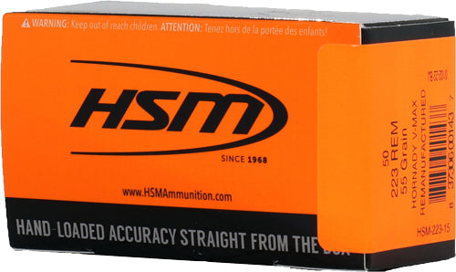 Hsm Rmfg 223 55gr Hornady Vmax - 50rd 20bx-cs