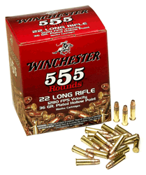 Winchester 22lr 1280fps 36gr - 555rd Bulk 10bx-cs Plated Hp