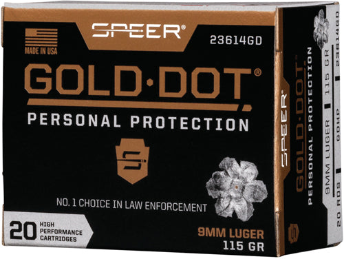 Speer Gold Dot 9mm Luger - 20rd 10bx-cs 115gr Gdhp