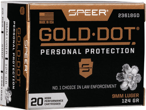 Speer Gold Dot 9mm Luger - 20rd 10bx-cs 124gr Gdhp