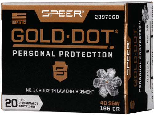 Speer Gold Dot 40sw 165gr - 20rd 10bx-cs Gdhp