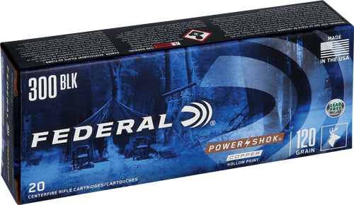 Federal 300 Aac 120gr Copper - Power Shok 20rd 10bx/cs