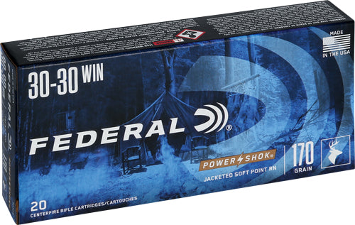 Federal Power-shok 30-30win - 170gr Rn 20rd 10bx/cs